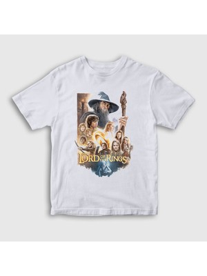 Presmono Unisex Çocuk Beyaz Poster Yüzüklerin Efendisi The Lord Of The Rings T-Shirt