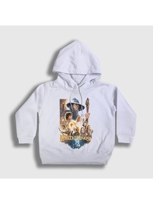 Presmono Unisex Çocuk Beyaz Poster Yüzüklerin Efendisi The Lord Of The Rings Kapüşonlu Sweatshirt
