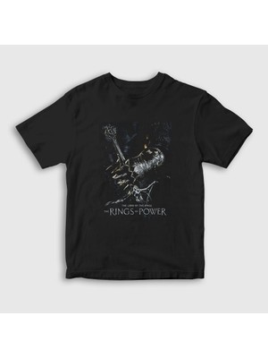 Presmono Unisex Çocuk Siyah Yüzüklerin Efendisi Güç Yüzükleri Rings Of Power T-Shirt