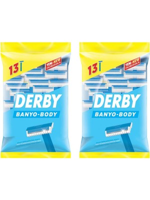 Derby Banyo 13'lü Poşet x 2 Adet Hassas Cilt Dostu Kullan-At Tıraş Ürünü