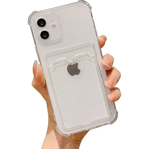 iPhone 11 Uyumlu Kartlıklı Cüzdan Şeffaf Telefon Kılıfı