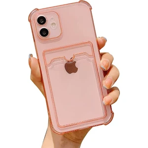 iPhone 12 Uyumlu Kartlıklı Cüzdan Şeffaf Telefon Kılıfı