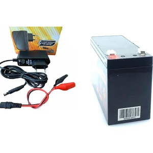 Ata Elektronik Pilsan Uyumlu 12 Volt 7 Amper Akü 12V 7AH 20HR ve 1 Amper Şarj Cihazı 2li Set