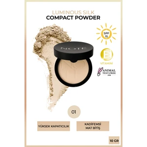 Luminous Silk Compact Powder Mat Bitişli Toz Yüz Pudrası 01 Beige