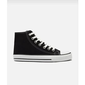 Iron Foot  Bilekli Keten Siyah Uzun Spor Sneaker Ayakkabı