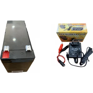Ata Elektronik Pilsan Dolu Tiago Babyhope Oyuncak Araçlar Ile Uyumlu 12 Volt 7 Amper Kuru Tip Akü 12V 7AH 20HR + 12 Volt Aküler Için 1 Amper Şarj Cihazı Şarzlı Set 1A