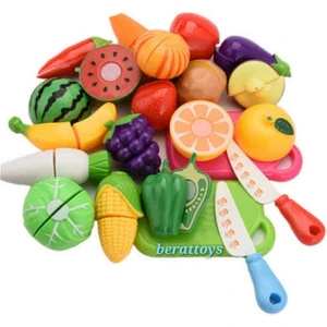Berattoys 28 Parça Meyve Sebzeler Kesilebilir Meyve Cırtlı Oyuncak 2'li Paket