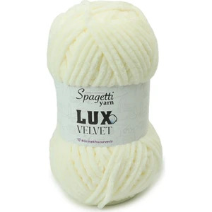 Spagetti Yarn Lux Velvet Şeker Beyaz Kadife El Örgü Ipliği