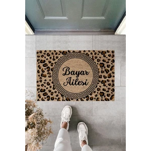 Dormot Home Modern Baskı - Leopar Baskı Kişisel Aile - Karşılama Kapı Önü Paspası