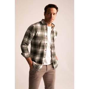 Regular Fit Kareli Uzun Kollu Gömlek X9841AZ22WN