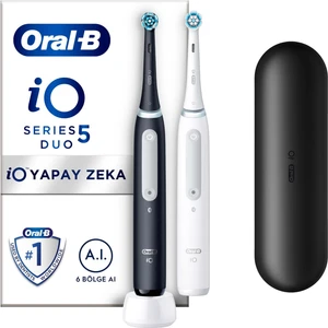 iO 5 Şarjlı Diş Fırçası Seti 2'li - Mat Siyah / Beyaz