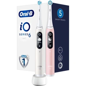 iO 6 Şarjlı Diş Fırçası Seti Yumuşak Kıllar ile 2'li Beyaz ve Pembe Renk Seçenekleri