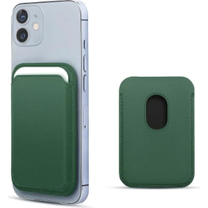 Apple iPhone 12 Mini Leather Wallet Magsafe Yeşil