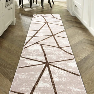 Desen 1035 Dokuma Taban Bej Vizon Kesme Yolluk Halı 160 x 150 cm