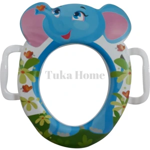Tuka Home Lazımlık Çocuk Bebek Klozet Aparatı Fil Desenli Mavi