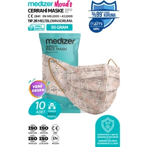 Meltblown Çizgisel Kadın Desenli Cerrahi Maske