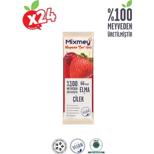 Çilek Meyve Barı 24 Adet | Sağlıklı Atıştırmalıklar – Vegan, Glutensiz, Koruyucusuz (20GR X 24 ADET)
