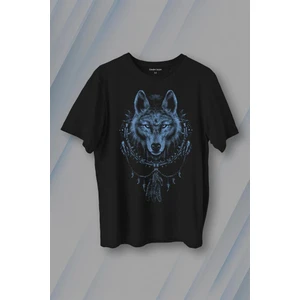 Kendim Seçtim Bozkurt Kurt Kafası Wolf Mavi Baskılı Tişört T-Shirt