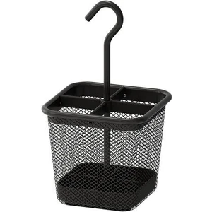 Asılabilir Kaşık Çatal Bıçaklık Bölmeli- Antrasit Siyah 12X12 cm Metal Sepet Düzenleyici