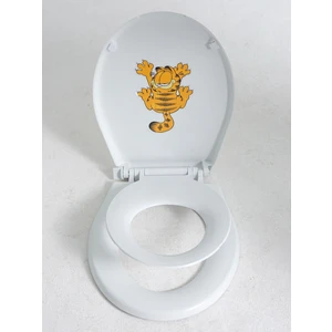 Kedi Stickerli Çocuk Adaptörlü Çift Kullanımlı Klozet Kapağı