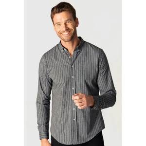 Slim Fit Uzun Kol Çizgili Erkek Gömlek