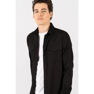 Slim Fit Düz Cepli Gabardin Erkek Gömlek