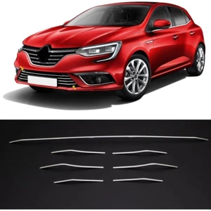 Mavi Tuning Renault Megane 4 Ön Tampon Alt Çıtası 2016  2019 Kromu Nikelajı 7 Parça