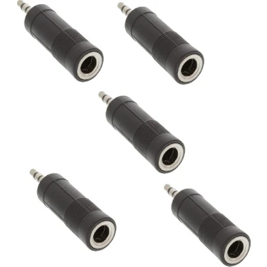 Ata Elektronik 5 Adet - 6.3 mm Aux Ses 3.5 mm Gitar Çevirici Jack Çeviri Jak Adaptör Dönüştürücü -