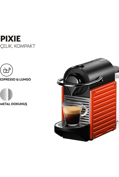 Nespresso C61 Pixie Red Kahve Makinesi, Kırmızı
