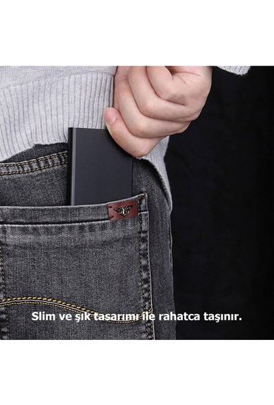 Minimalist Secrid Otomatik Mekanizmalı Metal Kredi Kartlık Rfıd Korumalı
