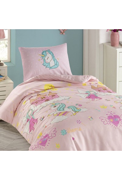 Eponj Home Junior Nevresim Seti Tek Kişilik Unicorn Dreams Pembe