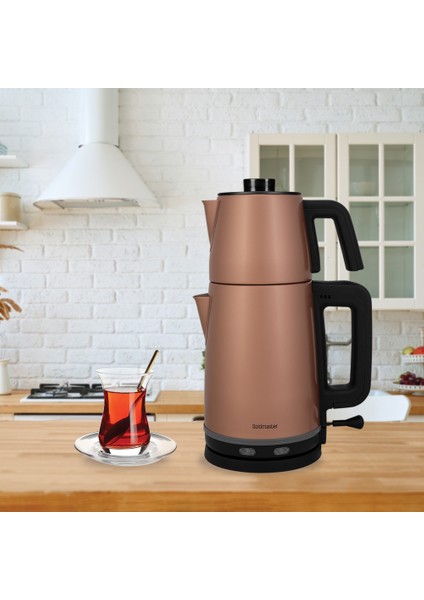Sefam 2200W Damlatmaz 25 Bardak Kapasiteli Çelik Çay Makinesi ve Su Isıtıcısı BY-5314G