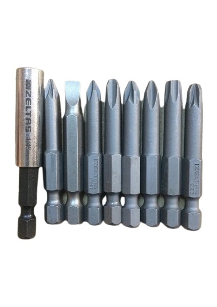 9 Parça Çelik Bits Uzatma Yıldız Uç Seti 50 mm