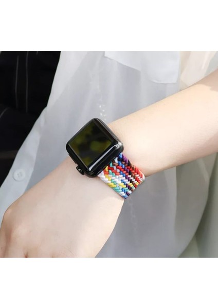 Apple Watch 38/40/41 mm Seri 5 6 Se 7 8 Uyumlu Esnek Örgü Kordon
