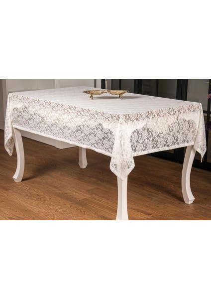 Gül Lüx Raşel Dantel Krem Masa Örtüsü 155X220 cm - 1287 fiyatları