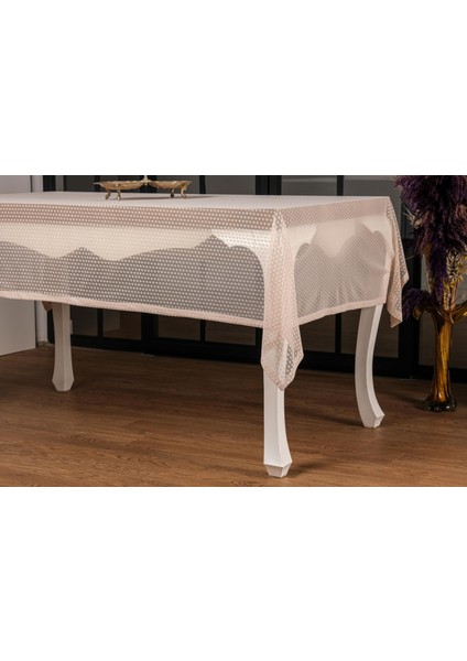 Kardelen Lüx Raşel Dantel Bej Masa Örtüsü 155X220 cm - 1288 fırsatları