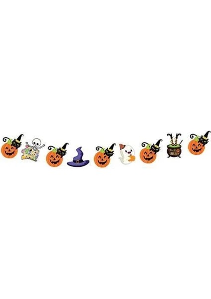 Happy Halloween Simli 9lu Banner Cadılar Bayramı Süs
