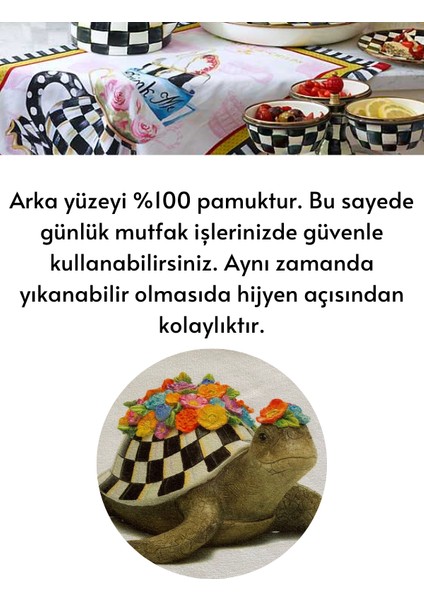 Mackenzie Model Damalı Kaplumbağa 35 x 50 2 Adet Mutfak Havlusu I El Havlusu I Kurulama Bezi