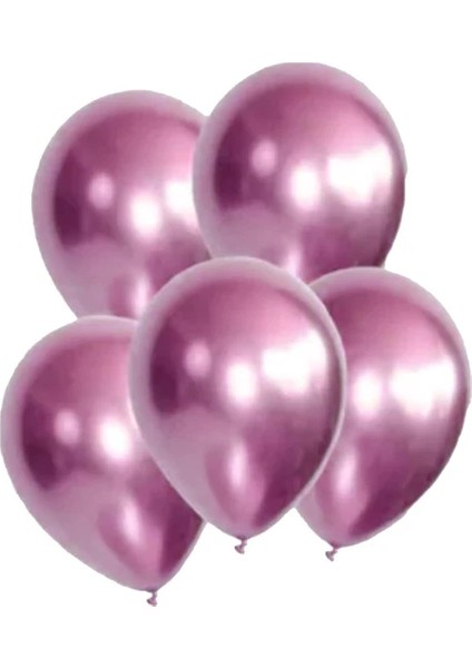 Metalik Krom Balon Pembe 10'lu