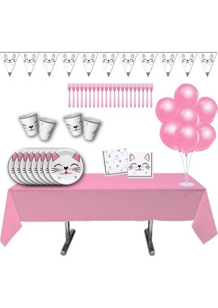 Miss Cat Doğum Günü Lüks Parti Seti - 8 Kişilik