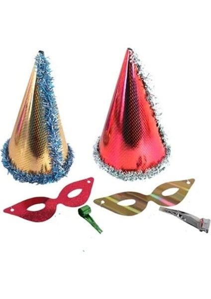 Metalik Karışık Yılbaşı Şapkası Seti 20 Li