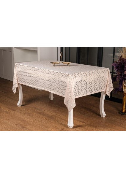 Lilyum Lüx Raşel Dantel Bej Masa Örtüsü 155X220 cm - 1290