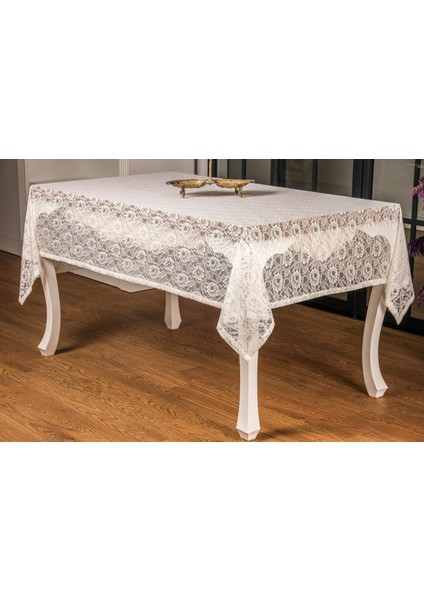 Yonca Lüx Raşel Dantel Krem Masa Örtüsü 155X220 cm - 1293 fiyatları