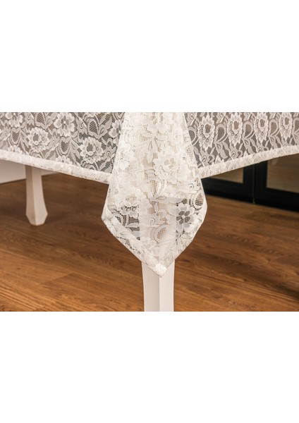 Yonca Lüx Raşel Dantel Krem Masa Örtüsü 155X220 cm - 1293 modelleri