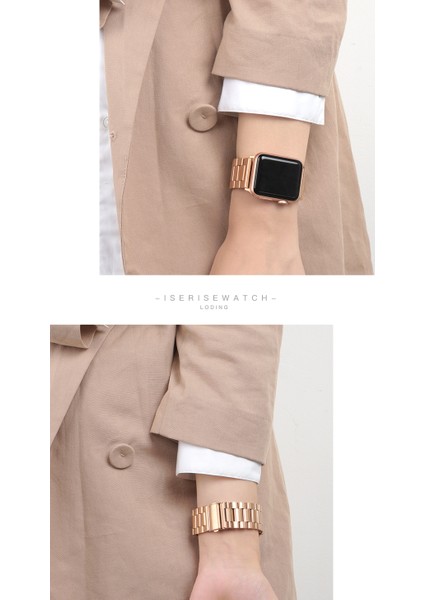 Apple Watch Lüks Metal 38/40/41 mm Paslanmaz Çelik Ayarlanabilir Kordon
