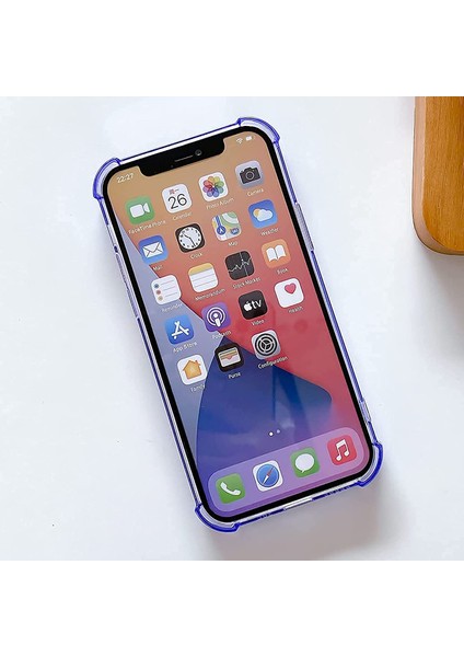 iPhone 12 Uyumlu Kartlıklı Cüzdan Şeffaf Telefon Kılıfı