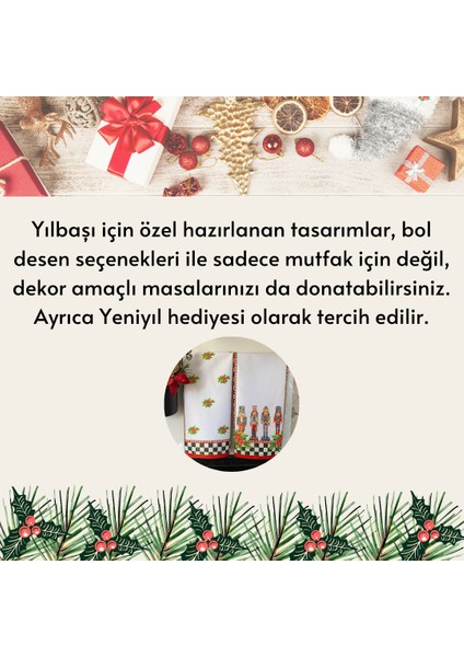 Mackenzie Model Yılbaşı Nutcracker Kurşun Asker 35 x 50 2 Adet Mutfak Havlusu I El Havlusu