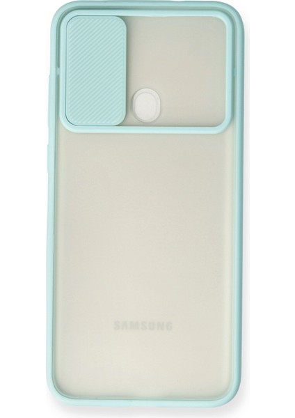 Samsung Galaxy M11 Kılıf Palm Buzlu Kamera Sürgülü Silikon - Turkuaz 300099