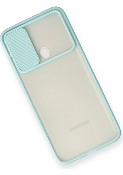 Samsung Galaxy M11 Kılıf Palm Buzlu Kamera Sürgülü Silikon - Turkuaz 300099