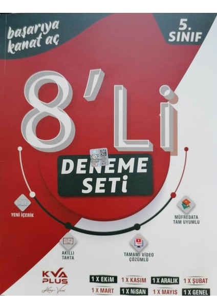 Plus 5.Sınıf 8'li Deneme Seti Kırmızı Seri 5.Sınıf